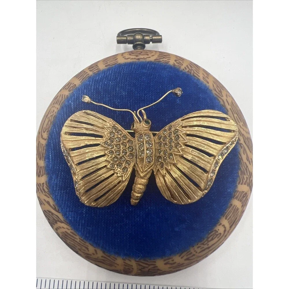 Vtg Butterfly Unsigned Schrager Brooch Large 3
